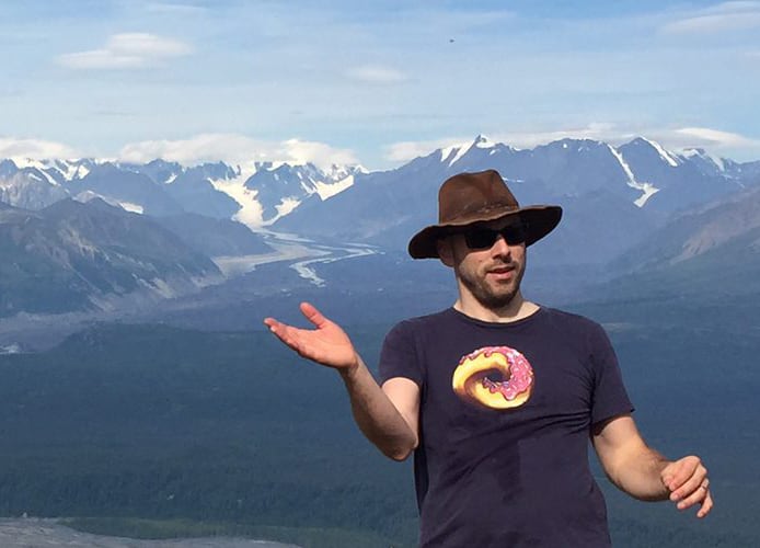 Ken Ferrier near the Kesugi mountain ridge.